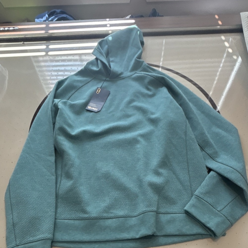 VRST Recharge Pebble Aqua Dust Heather Pullover Hoodie M Hooded